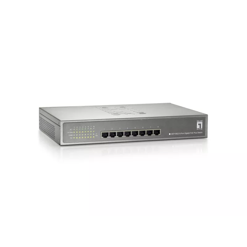 LevelOne 8-poorts Gigabit PoE switch, 802.3at/af PoE, 240W