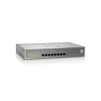 LevelOne 8-poorts Gigabit PoE switch, 802.3at/af PoE, 123,2 W
