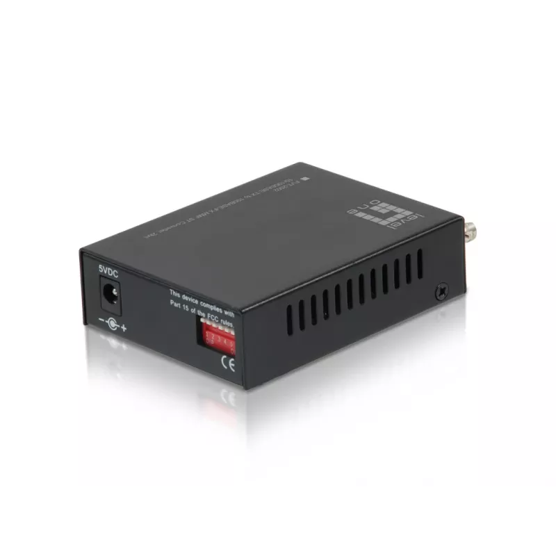 LevelOne RJ45-naar-ST Fast Ethernet-mediaconverter, multimode vezel, 2 km
