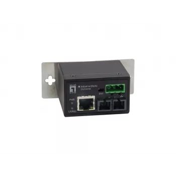 LevelOne RJ45 naar ST Fast Ethernet industriële mediaconverter, multimode vezel, 2 km, -40 °C tot 75 °C