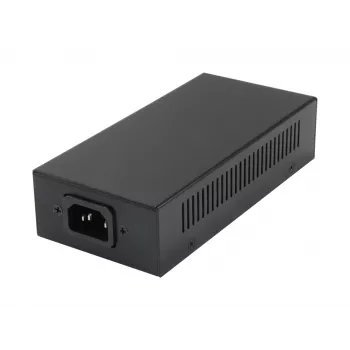 LevelOne Gigabit PoE-injector, 60 W, 802.3at/af PoE, Gigabit Ethernet, 10,100,1000 Mbit/s, IEEE 802.3af, IEEE 802.3at, IEEE 802.3bt, zwart, stroom, 60 W