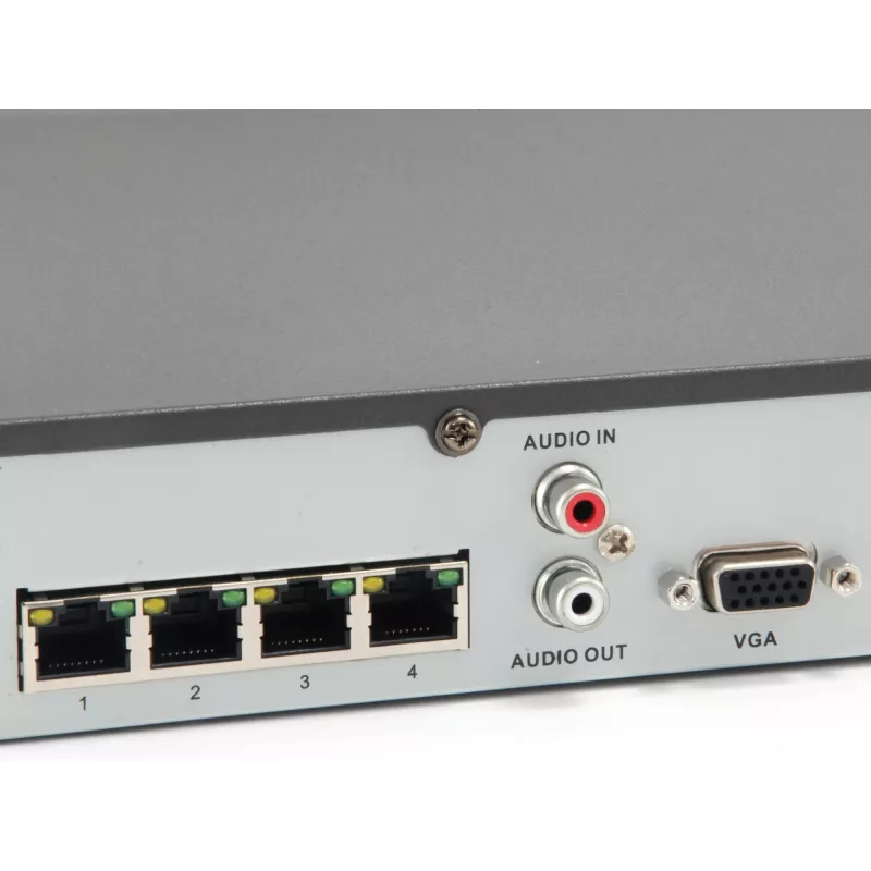 LevelOne GEMINI 4-kanaals PoE netwerkvideorecorder, 4 PoE-uitgangen, H.265