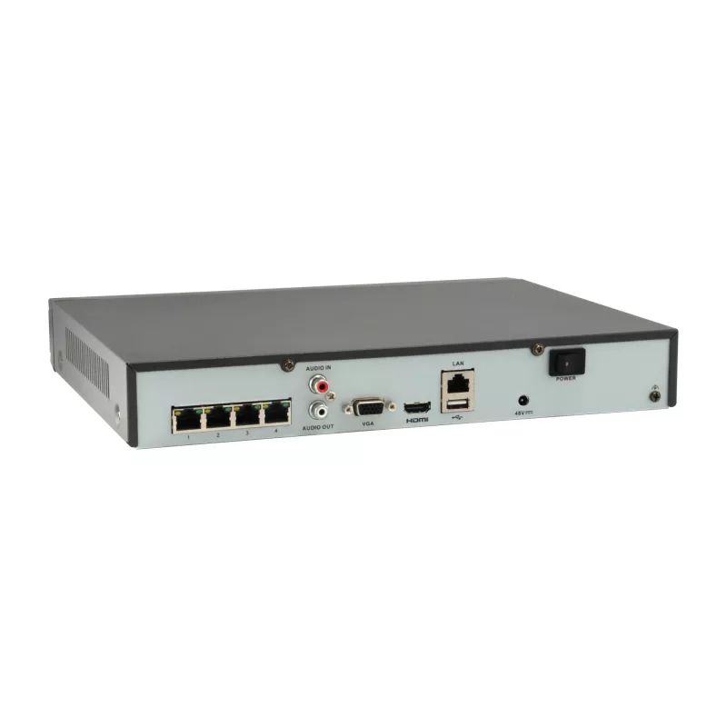 LevelOne GEMINI 4-kanaals PoE netwerkvideorecorder, 4 PoE-uitgangen, H.265