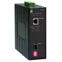 LevelOne IEC-2000 industriële Gigabit-mediaconverter RJ45 naar SFP, IP30, 12-48 V DC, aluminium, zwart