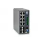 LevelOne IGP-1271 TURING industriële L3 Lite beheerde Gigabit PoE+-switch, 12 poorten (8 x PoE+, 4 x SFP), 240 W, DIN-rail, DC