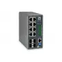 LevelOne IGU-1271 TURING industriële L3 Lite beheerde Gigabit-switch, 12 poorten (8 x RJ45, 4 x SFP), DIN-rail, DC