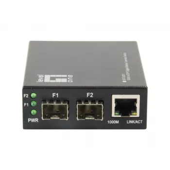 LevelOne RJ45 naar SFP Gigabit mediaconverter switch, 2 x SFP, 1 x RJ45