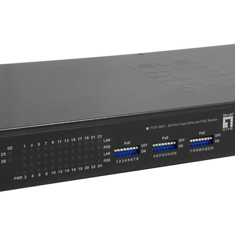 Unmanaged switch LevelOne FGP-2601W150 26-poorts Fast Ethernet PoE