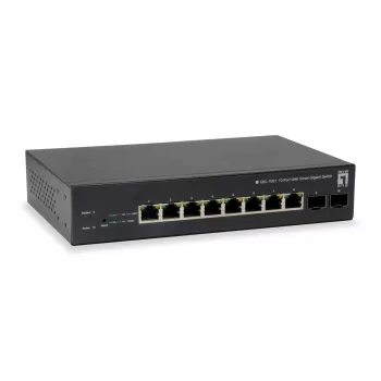 LevelOne 10-poorts web smart Gigabit PoE-switch, 8 PoE-uitgangen, 2 x Gigabit SFP, 70W