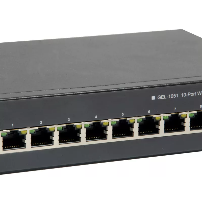 LevelOne 10-poorts web smart Gigabit PoE-switch, 8 PoE-uitgangen, 2 x Gigabit SFP, 70W