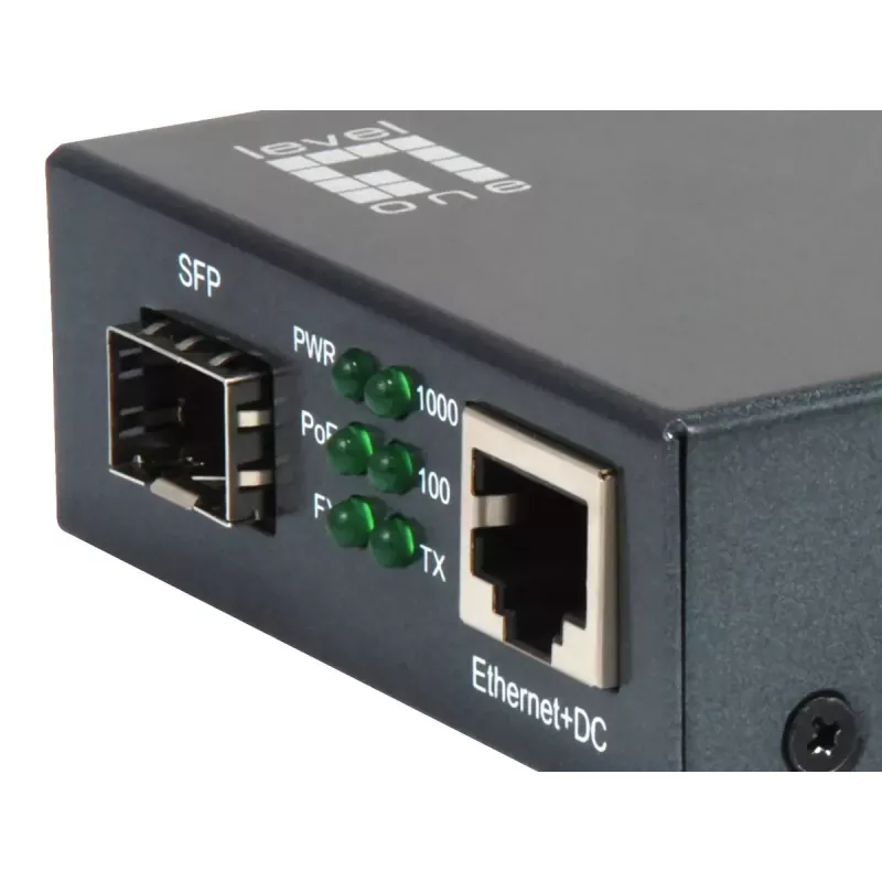 LevelOne RJ45 naar SFP Gigabit mediaconverter, PoE PSE