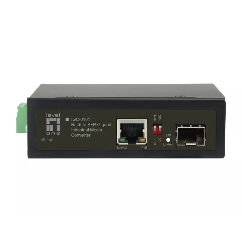LevelOne RJ45 naar SFP Gigabit industriële mediaconverter, 1 PoE-uitgang