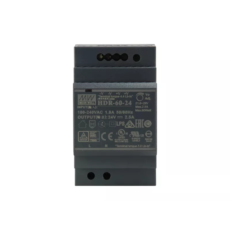 LevelOne 24V DC industriële voeding, 60W, DIN-rail