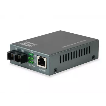 LevelOne RJ45 naar SC Fast Ethernet mediaconverter, singlemode vezel, 1550nm, 80km