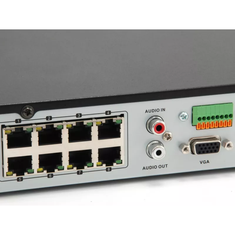 LevelOne GEMINI 8-kanaals PoE netwerk-videorecorder, 8 PoE-uitgangen, H.265