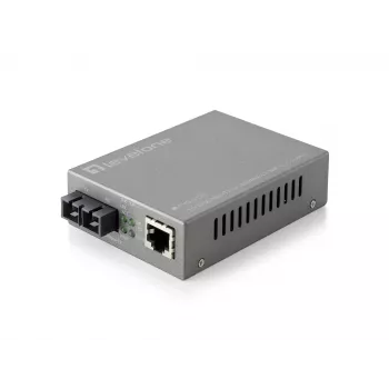 LevelOne RJ45 naar SC beheerbare Fast Ethernet mediaconverter, singlemode vezel, 20 km
