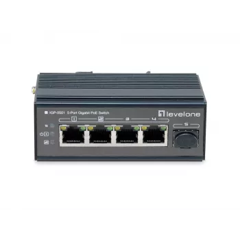 LevelOne 5-poorts Gigabit industriële switch, DIN-rail, -30 °C tot 65 °C