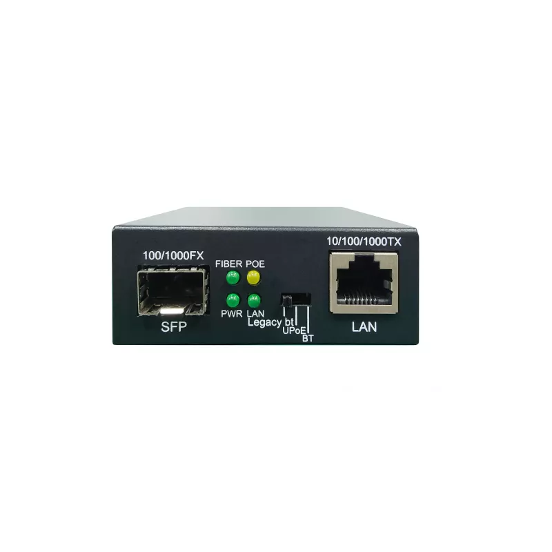LevelOne RJ45 naar SFP Gigabit mediaconverter, 802.3bt 90W PoE PSE