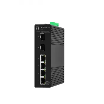 Managed switch LevelOne Hilbert 6-poorts industriële Gigabit smart lite switch