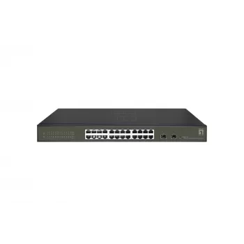 LevelOne Hilbert 26-poorts gigabit smart lite switch, 24 x gigabit RJ45, 2 x gigabit SFP