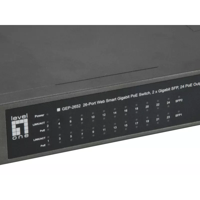 LevelOne GEP-2652 netwerkswitch managed L2 gigabit ethernet (10/100/1000) Power over Ethernet (PoE) grijs