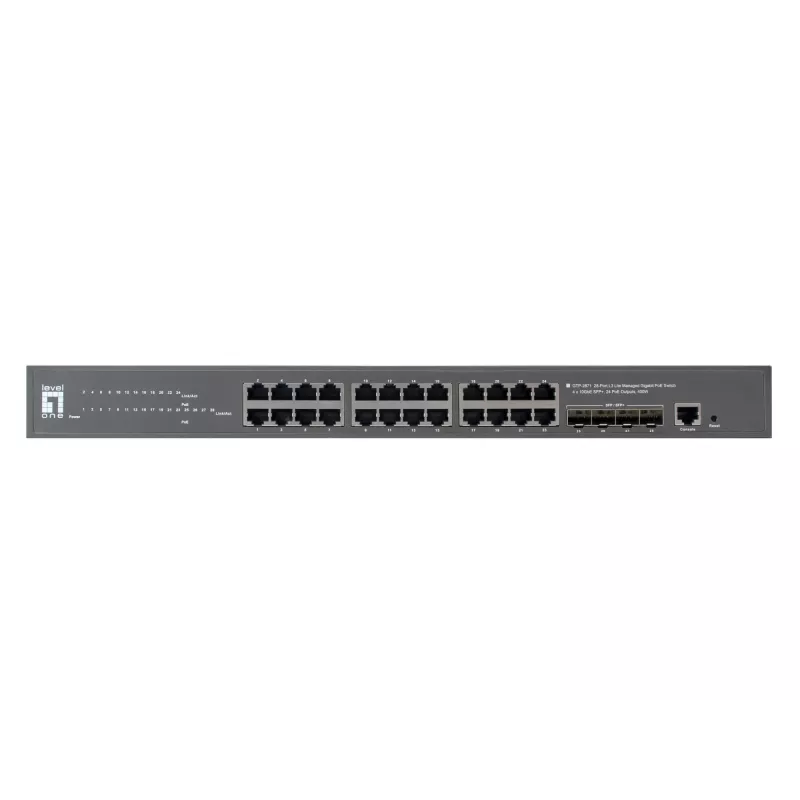 LevelOne GTP-2871 netwerkswitch managed L3 gigabit ethernet (10/100/1000) Power over Ethernet (PoE) grijs