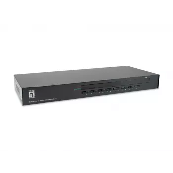 LevelOne 16-poorts PS/2-USB VGA KVM-switch, 2048 x 1536 pixel, rackmontage, 1U, zwart