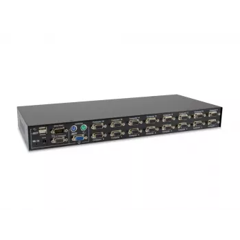 LevelOne 16-poorts PS/2-USB VGA KVM-switch, 2048 x 1536 pixel, rackmontage, 1U, zwart