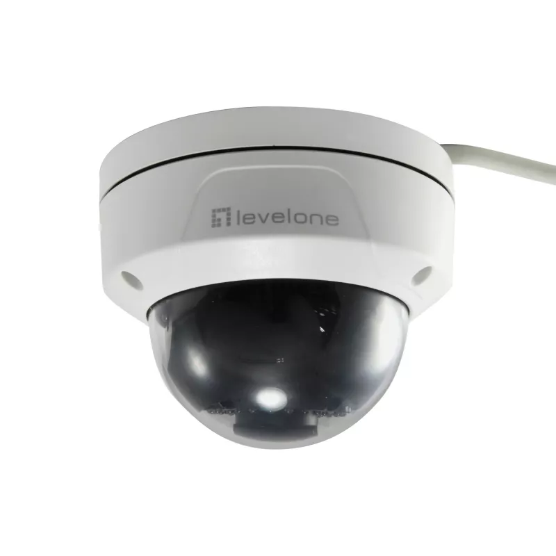 LevelOne GEMINI Fixed Dome IP-netwerkcamera, 2 megapixel, H.265, vandalismebestendig, 802.3af PoE, binnen/buiten