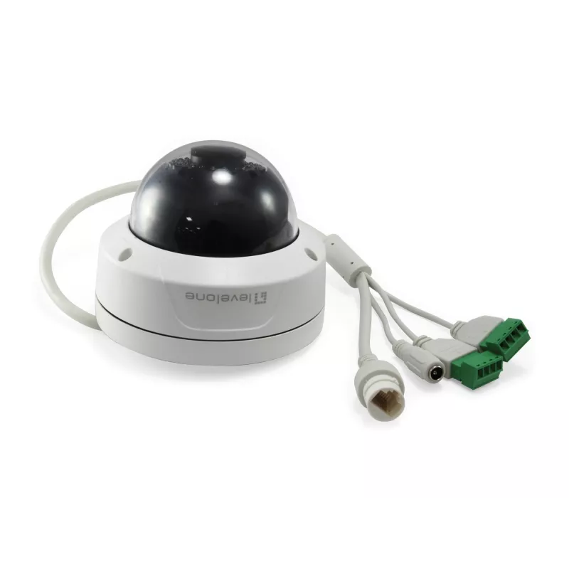 LevelOne GEMINI Fixed Dome IP-netwerkcamera, 2 megapixel, H.265, vandalismebestendig, 802.3af PoE, binnen/buiten