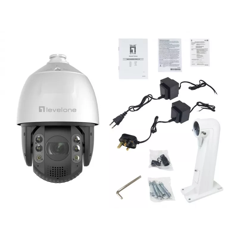 LevelOne FCS-4072 GEMINI PTZ IP-camera, 4 MP, 32x zoom, H.265, IR 200 m, binnen/buiten