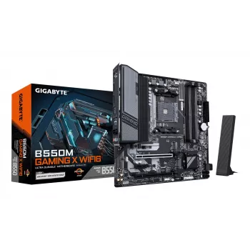 GIGABYTE B550M GAMING X WIFI6 moederbord - AMD Ryzen 5000 CPU's, 5+3 fasen VRM, tot 3200 MHz DDR4, 1xPCIe 4.0 + 1xPCIe 3.0 M.2, Wi-Fi 6, 1GbE LAN, USB 3.2 Gen 1