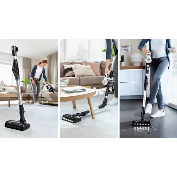 Bosch BSS711W steelstofzuiger/elektrische bezem accu droog zakloos 0,3 l zwart, zilver, wit