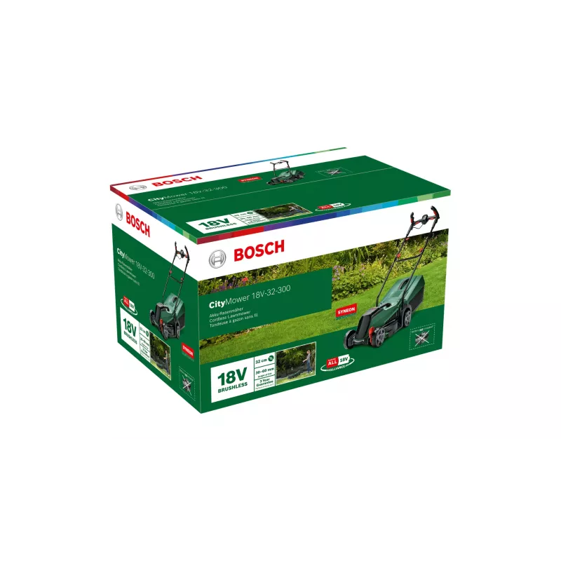 Bosch City Mower 18V-32 handgrasmaaier batterij zwart, groen