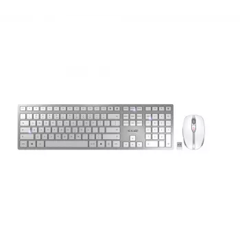 CHERRY DW 9100 slank toetsenbord muis inbegrepen universeel RF draadloos + Bluetooth QWERTY US Engels zilver