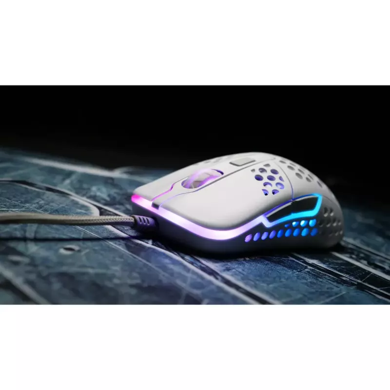 XTRFY M42 ambidextreuze gaming-muis – optische sensor, 16.000 DPI, USB Type-A, wit, RGB
