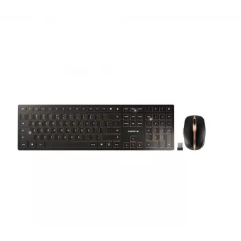 CHERRY DW 9100 slank toetsenbord muis inbegrepen universeel RF draadloos + Bluetooth QWERTY US Engels zwart