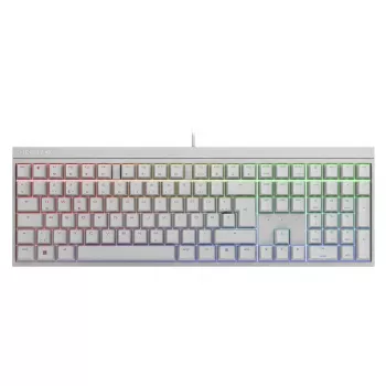 Bedraad mechanisch gaming-toetsenbord Cherry MX 2.0S — full-size (100 %), QWERTZ Duits layout, RGB-achtergrondverlichting, USB, wit