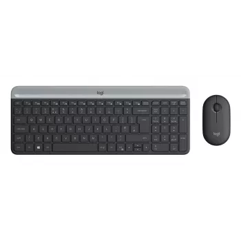LOGITECH slank draadloos toetsenbord en muis combo Mk470 - Graphite - Azerty Frans