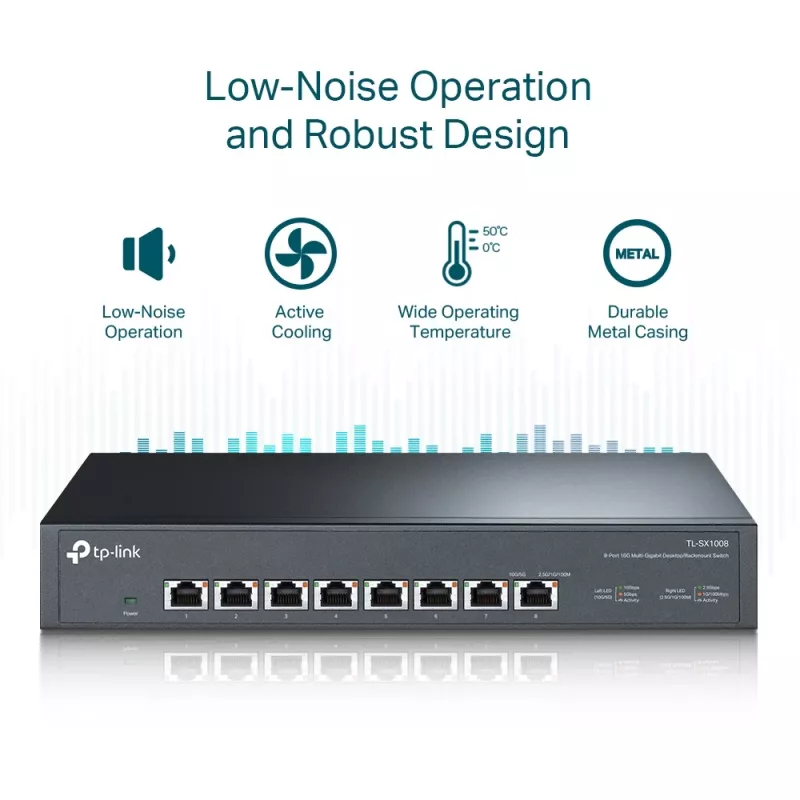 Unmanaged switch TP-Link TL-SX1008 8-poorts 10G desktop/rackmount