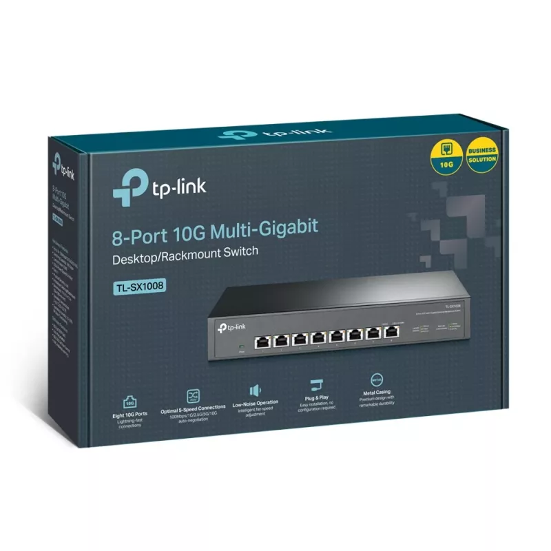 Unmanaged switch TP-Link TL-SX1008 8-poorts 10G desktop/rackmount