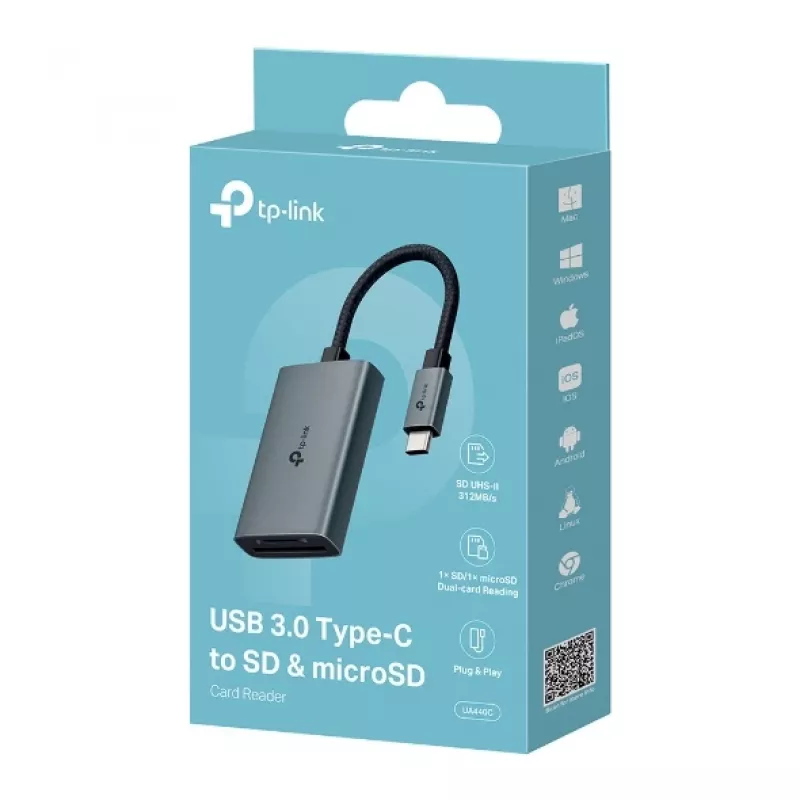 TP-Link UA440C kaartlezer USB 3.2 Gen 1 (3.1 Gen 1) Type-C grijs