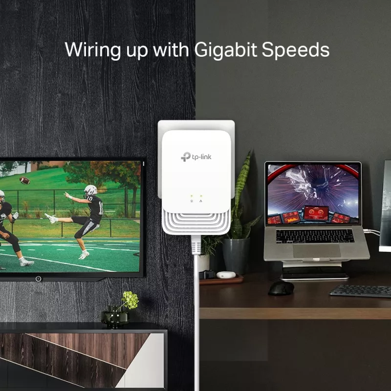 TP-Link G.hn1200 Powerline-kit, 607 Mbit/s, Gigabit Ethernet, 10,100,1000 Mbit/s, HomePlug AV2, 300 m, wit