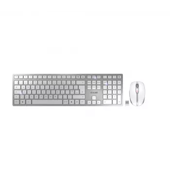 CHERRY DW 9100 slank toetsenbord muis inbegrepen universeel RF draadloos + Bluetooth QWERTY UK Engels zilver