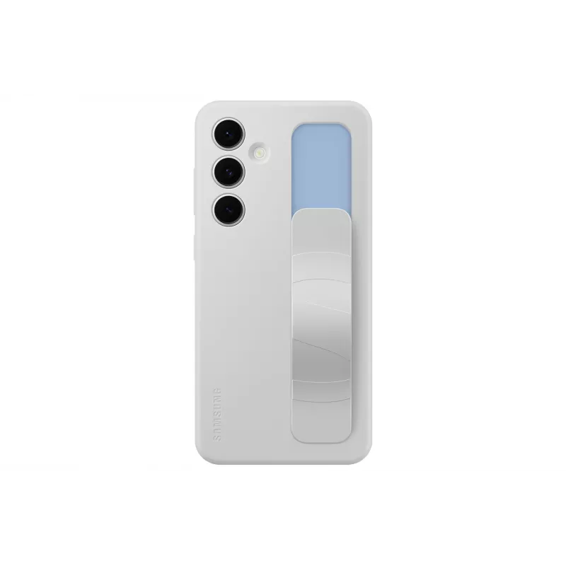 Cover Samsung Galaxy S24 FE monochromatisch grijs met tafelstandaard