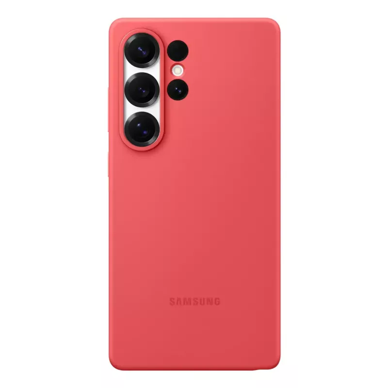 Hoesje Samsung Galaxy S25 Ultra siliconen hoesje rood monochromatisch