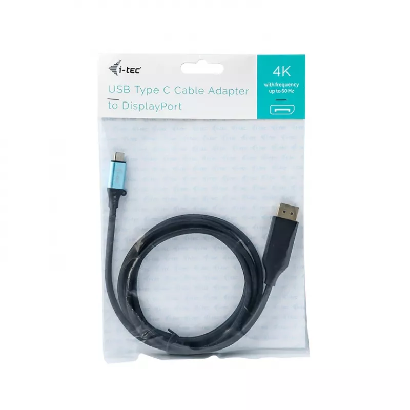 i-tec USB-C DisplayPort kabeladapter 4K / 60 Hz 200 cm, 2 m, USB Type-C, DisplayPort, stekker, stekker, 3840 x 2160 pixel