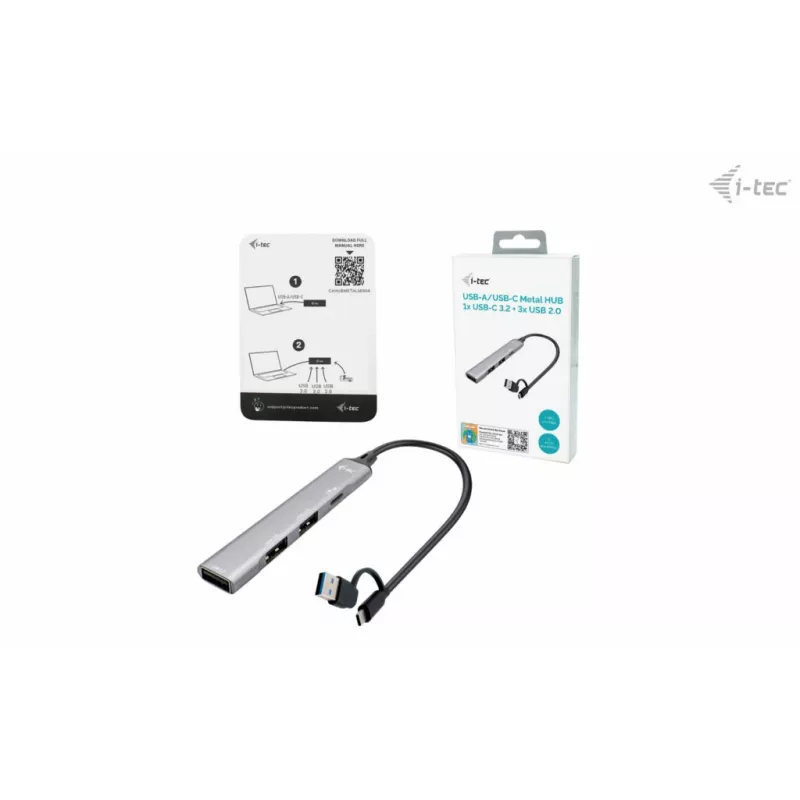i-tec USB-C/USB-A metalen HUB 1x USB 3.0 + 3x USB 2.0