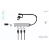 i-tec USB-C/USB-A metalen HUB 1x USB 3.0 + 3x USB 2.0