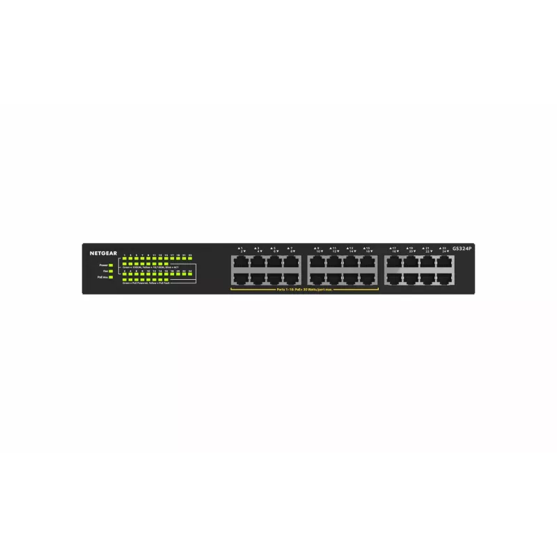 NETGEAR GS324P unmanaged Gigabit Ethernet (10/100/1000) Power over Ethernet (PoE) 1U zwart